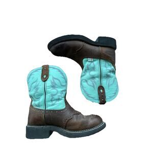 Justin Gypsy Cowboy Boots Brown Turquoise Teal L9981 Women Size 7 B